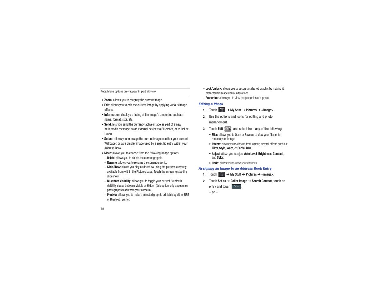 Samsung Eternity II SGH-A597 User Manual | Page 106 / 199