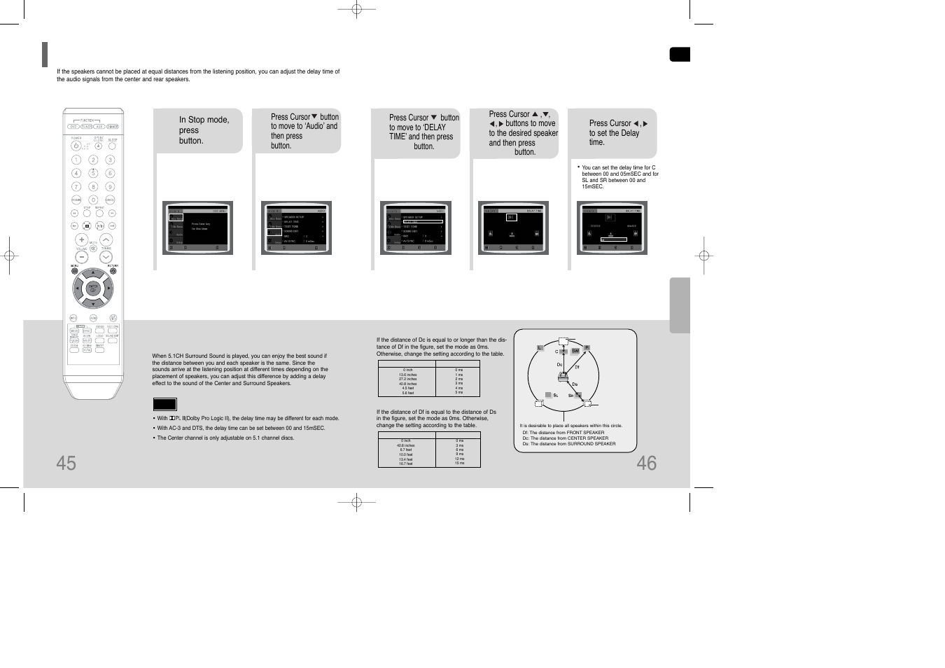 Setting the delay time | Samsung HT-Q9 User Manual | Page 24 / 33