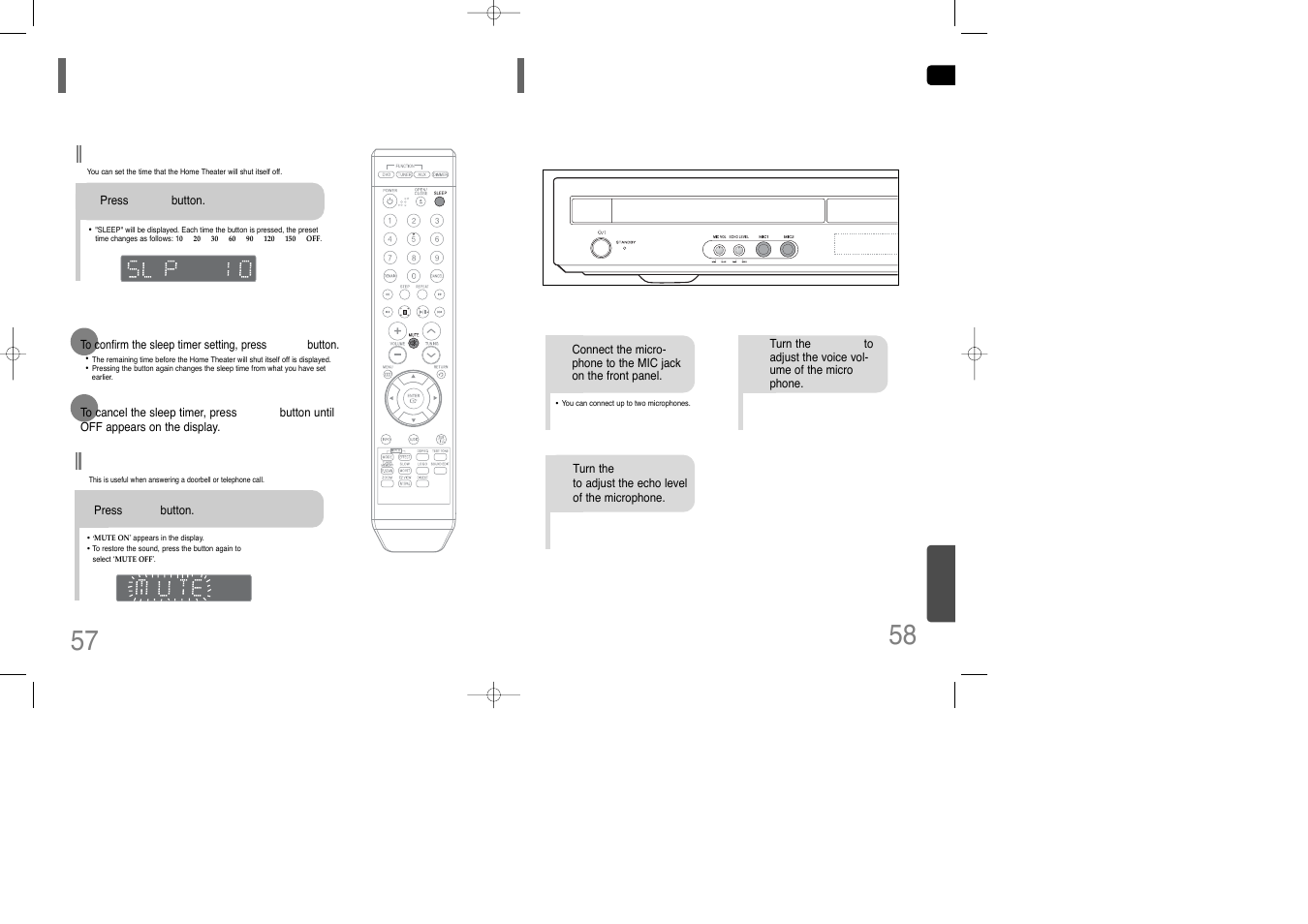 Convenient functions, Connecting microphone (option), Convenient functions connecting microphone | Samsung HT-Q9 User Manual | Page 30 / 33