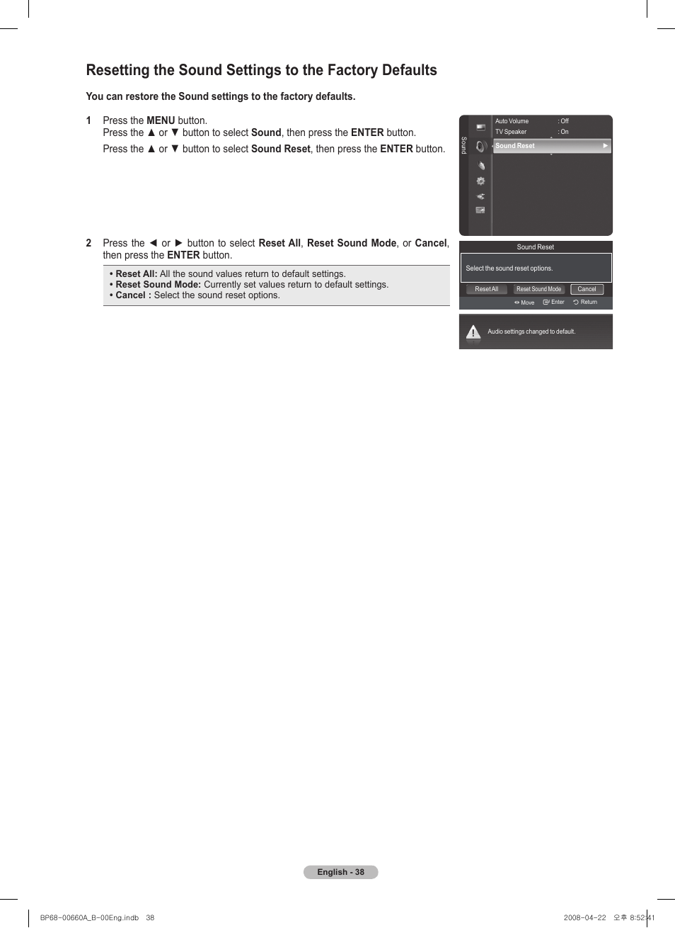 Samsung HL72A650 User Manual | Page 38 / 195