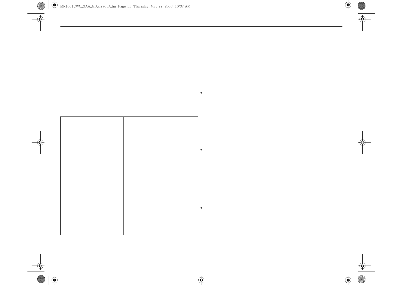 Using the snack bar button, Snack bar chart, Using the one minute + button | Operation | Samsung MR1033CSC User Manual | Page 11 / 26