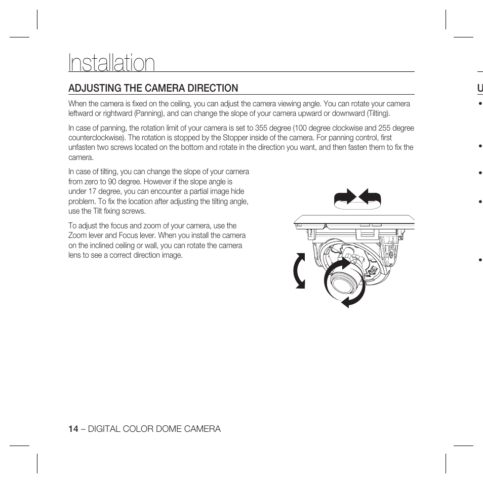 Installation | Samsung SCC-B5366 User Manual | Page 14 / 35