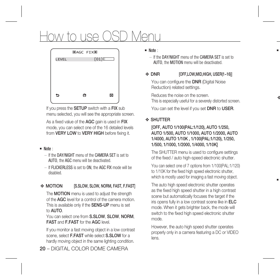 How to use osd menu | Samsung SCC-B5366 User Manual | Page 20 / 35