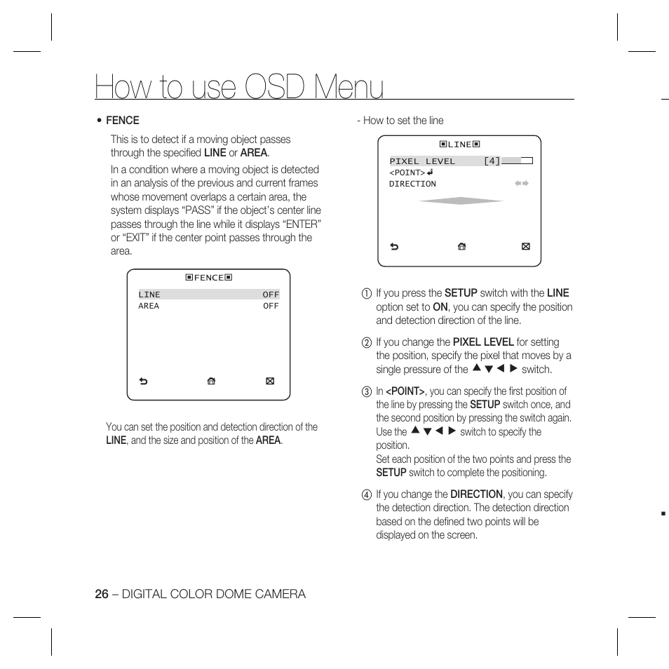 How to use osd menu | Samsung SCC-B5366 User Manual | Page 26 / 35