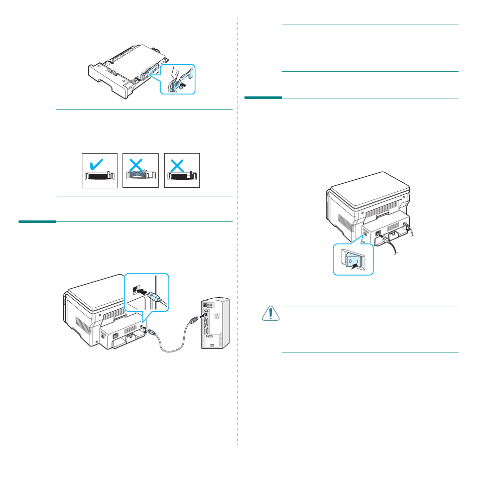 Making connections, Turning the machine on, Making connections turning the machine on | Samsung SCX-4200 User Manual | Page 18 / 93