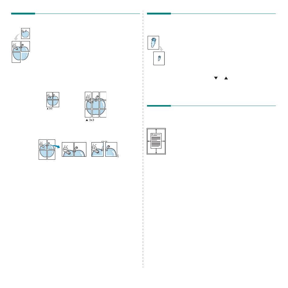 Printing posters, Printing a reduced or enlarged document, Fitting your document to a selected paper size | E “printing a reduced or enlarged document” on, Fitting your document to a selected paper | Samsung SCX-4200 User Manual | Page 69 / 93