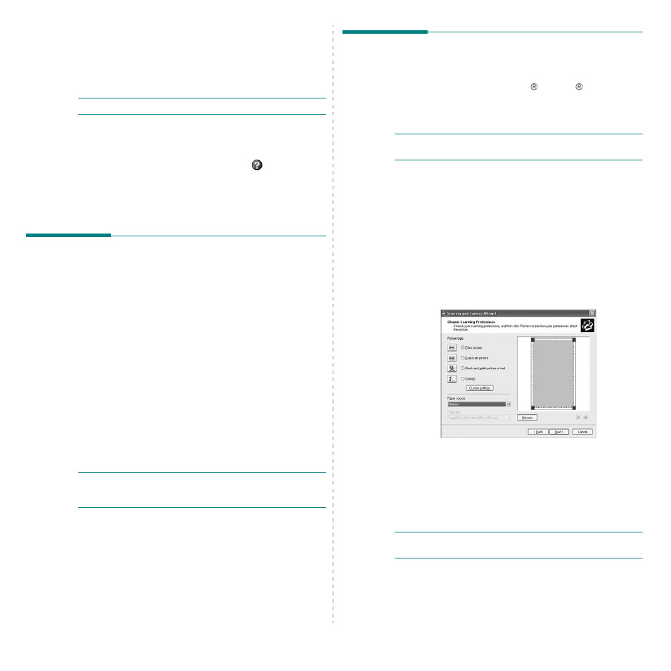 Using onscreen help file, Scanning process with twain- enabled software, Scanning using the wia driver | Samsung SCX-4200 User Manual | Page 77 / 93
