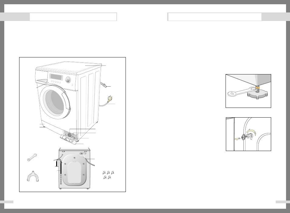 Installing the washing machine | Samsung Q1236(C/S/V) User Manual | Page 3 / 13