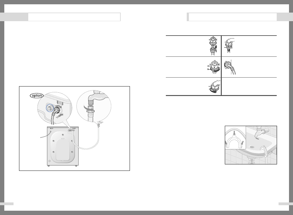 Installing the washing machine | Samsung Q1236(C/S/V) User Manual | Page 4 / 13