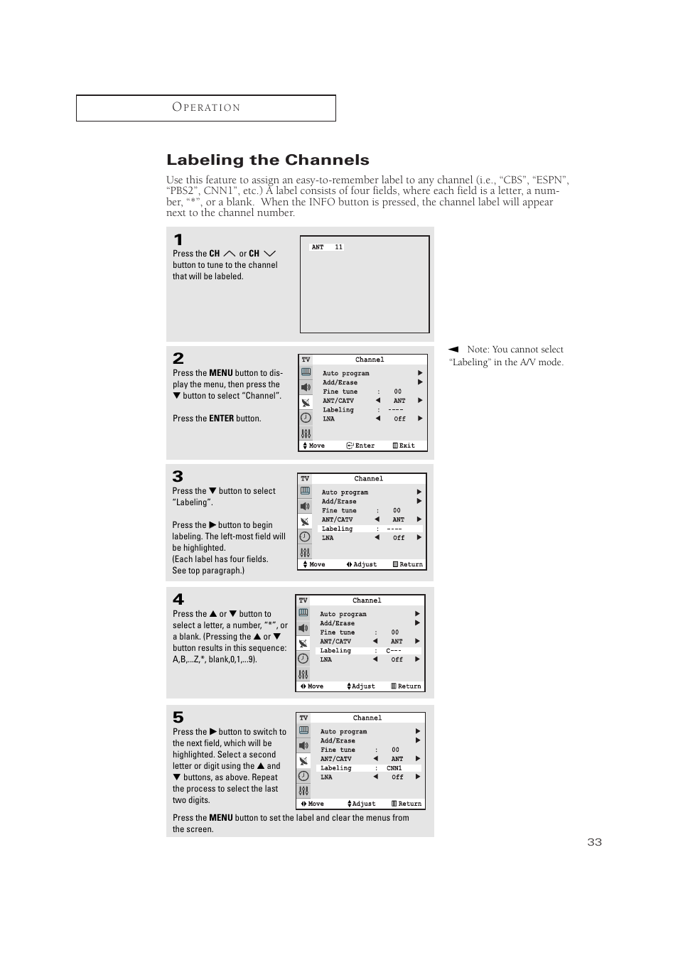 Labeling the channels | Samsung TXN3275HF/TXN2670WHF User Manual | Page 33 / 79