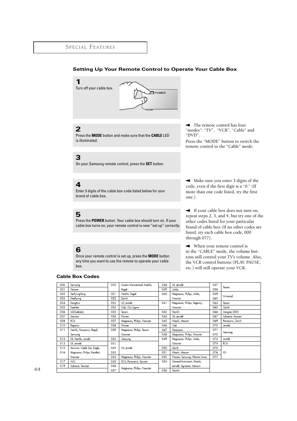 Samsung TXN3275HF/TXN2670WHF User Manual | Page 44 / 79