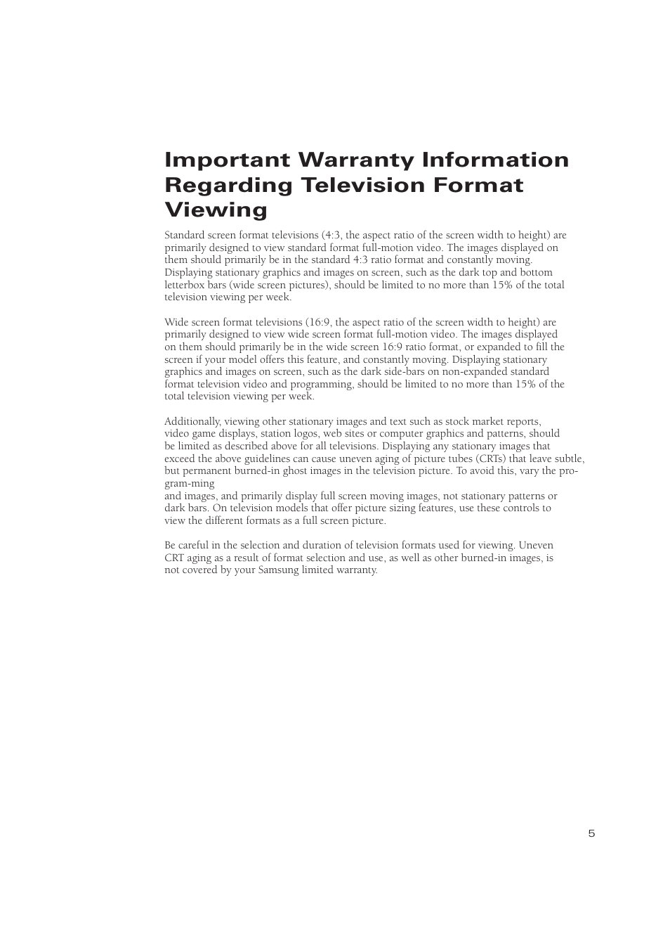Samsung TXN3275HF/TXN2670WHF User Manual | Page 5 / 79