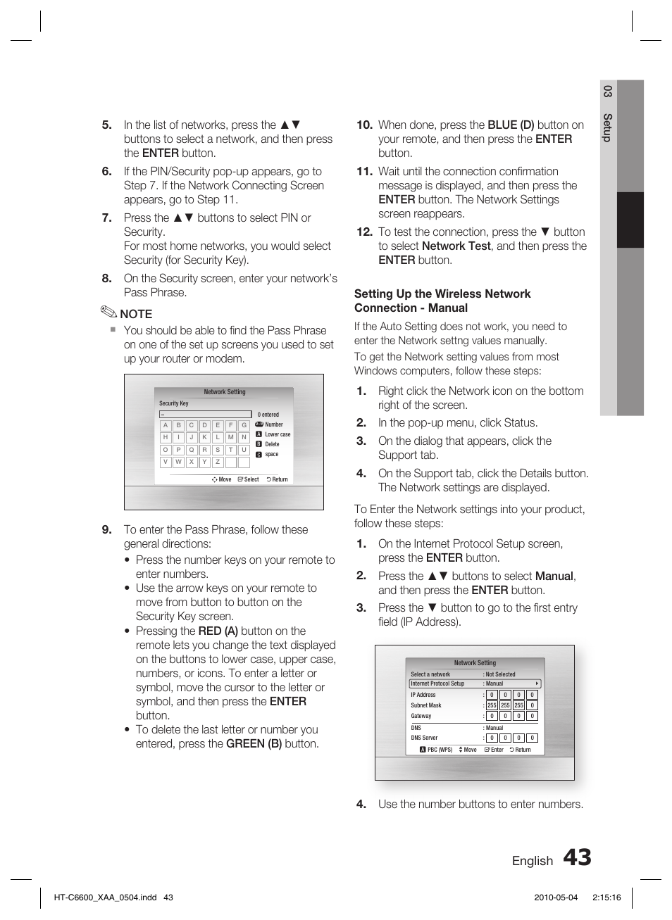 English | Samsung AH68-02302R User Manual | Page 43 / 73