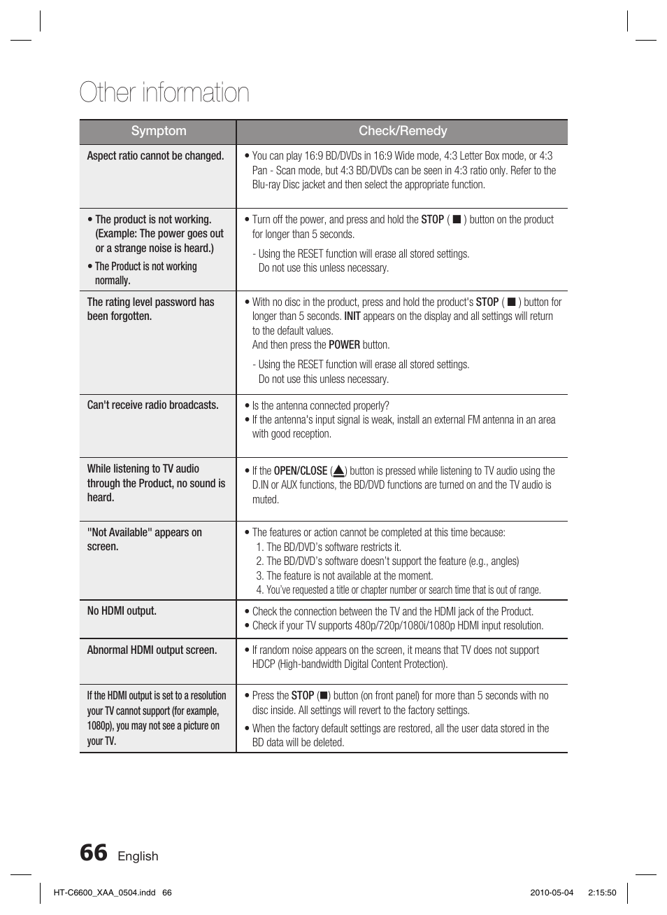 Other information | Samsung AH68-02302R User Manual | Page 66 / 73