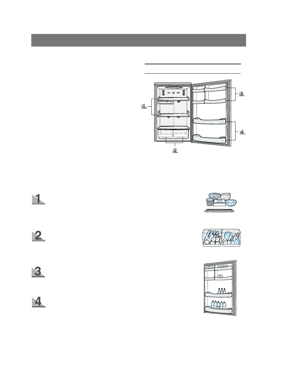 Storing food in the fridge or freezer, A. fridge | Samsung RB215BSSW User Manual | Page 9 / 24