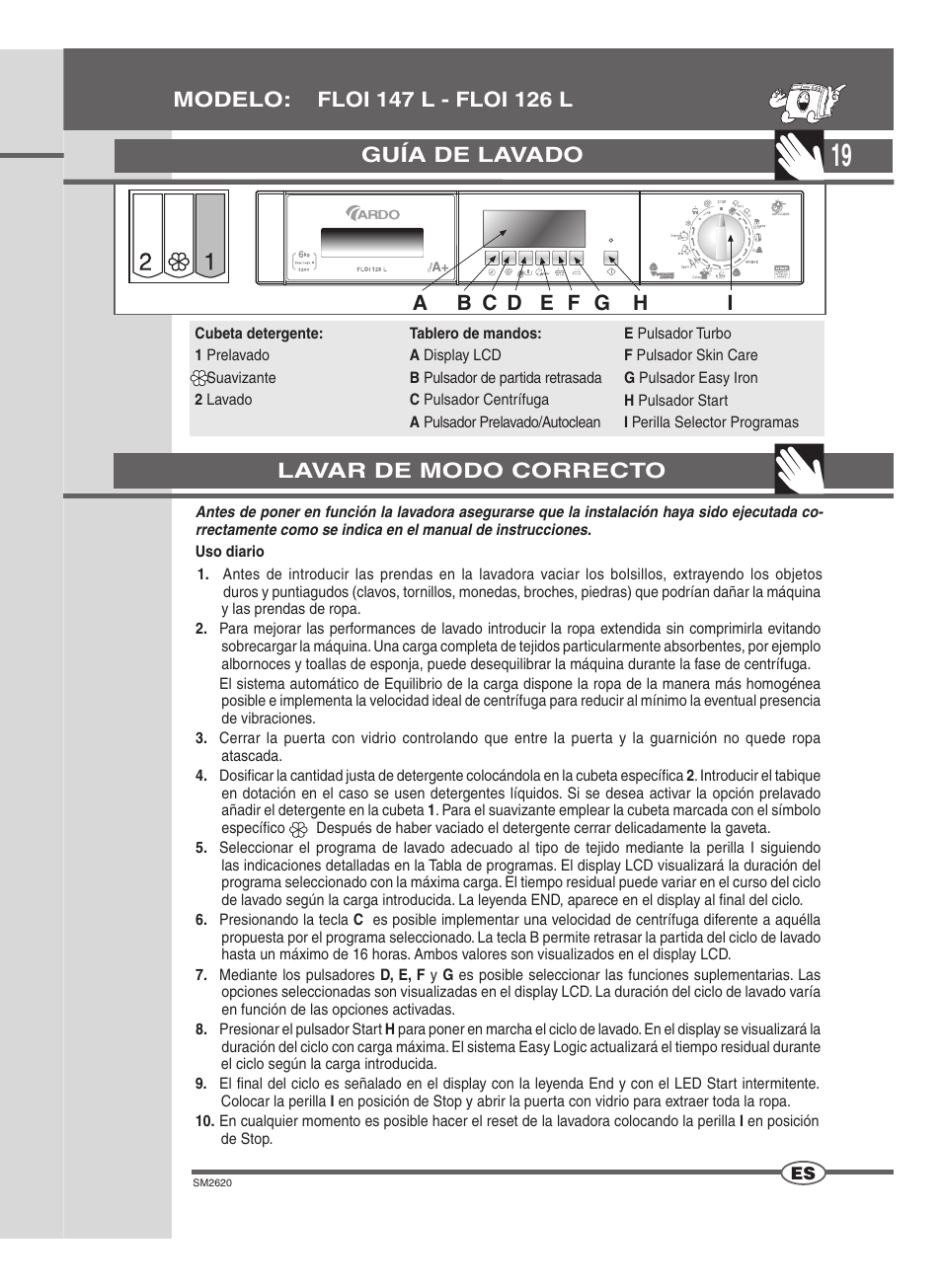 Guía de lavado | Ardo FLOI126L User Manual | Page 19 / 72