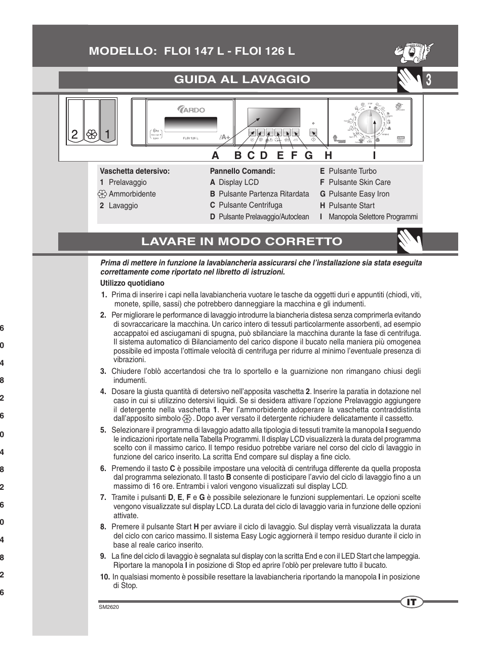 Guida al lavaggio | Ardo FLOI126L User Manual | Page 3 / 72