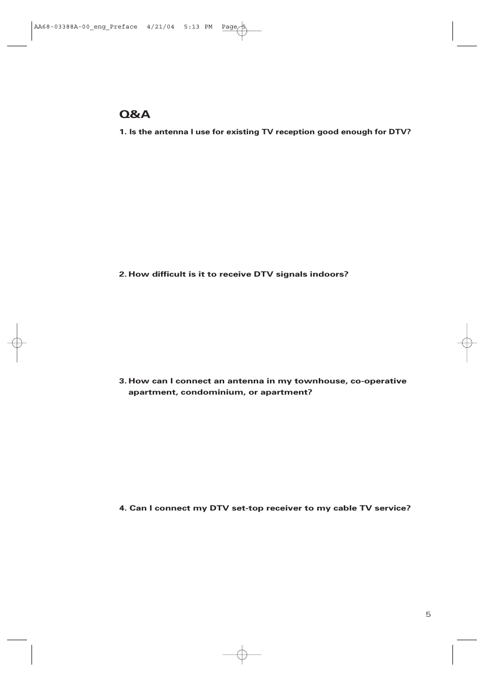Samsung DynaFlat TX-P3076WH User Manual | Page 5 / 92