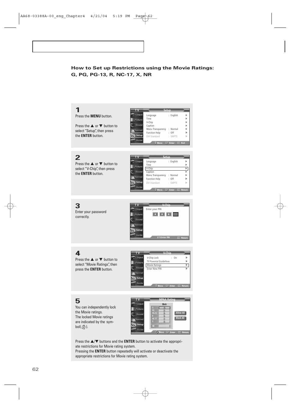Samsung DynaFlat TX-P3076WH User Manual | Page 62 / 92
