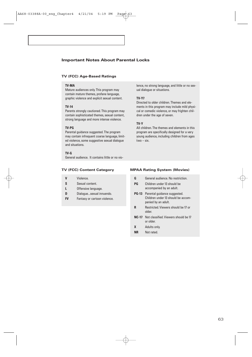 Samsung DynaFlat TX-P3076WH User Manual | Page 63 / 92