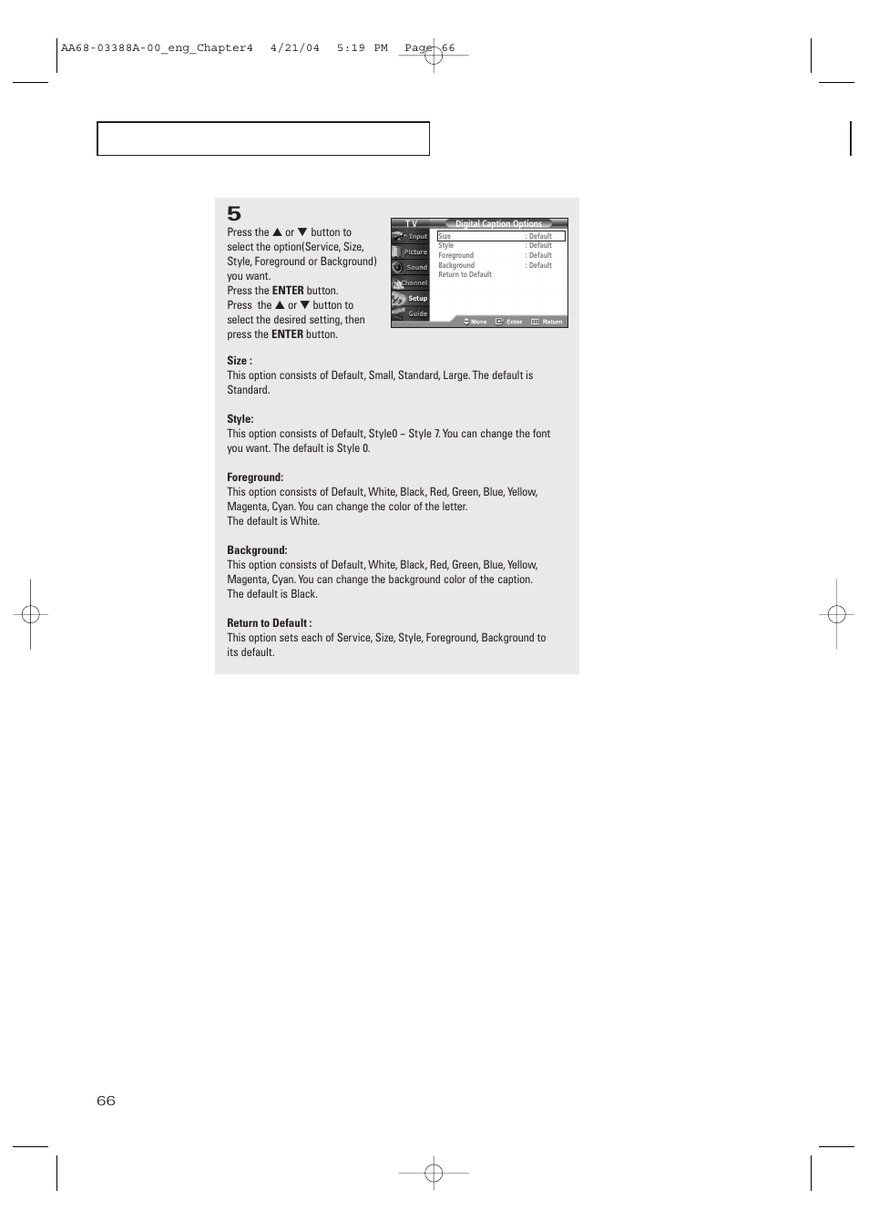 Samsung DynaFlat TX-P3076WH User Manual | Page 66 / 92