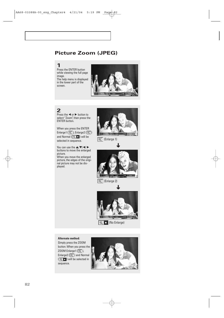 Picture zoom (jpeg) | Samsung DynaFlat TX-P3076WH User Manual | Page 82 / 92