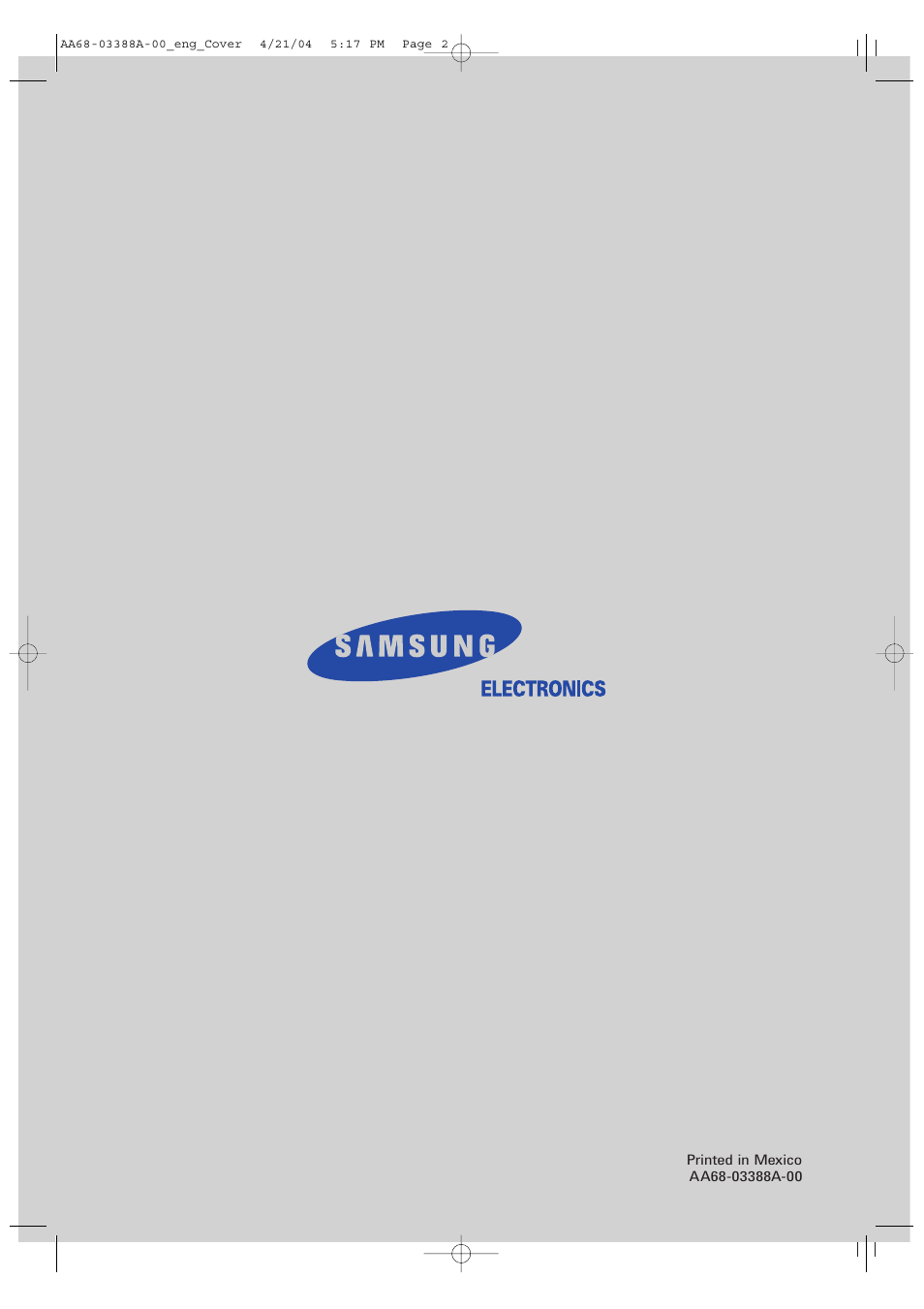 Samsung DynaFlat TX-P3076WH User Manual | Page 92 / 92