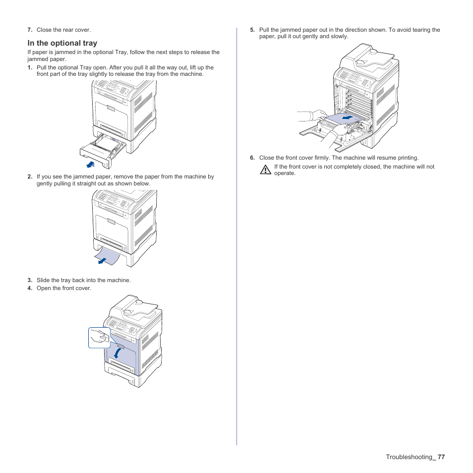 In the optional tray | Samsung CLX-6200ND User Manual | Page 77 / 161
