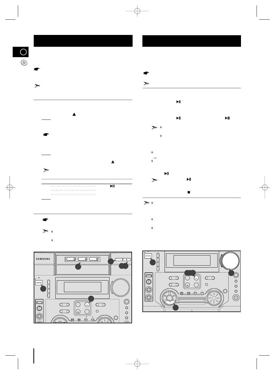 Vcd/mp3-cd/cd-player, Loading and changing compact discs, To replay the cd/mp3-cd | Min max | Samsung AH68-00939B User Manual | Page 12 / 29