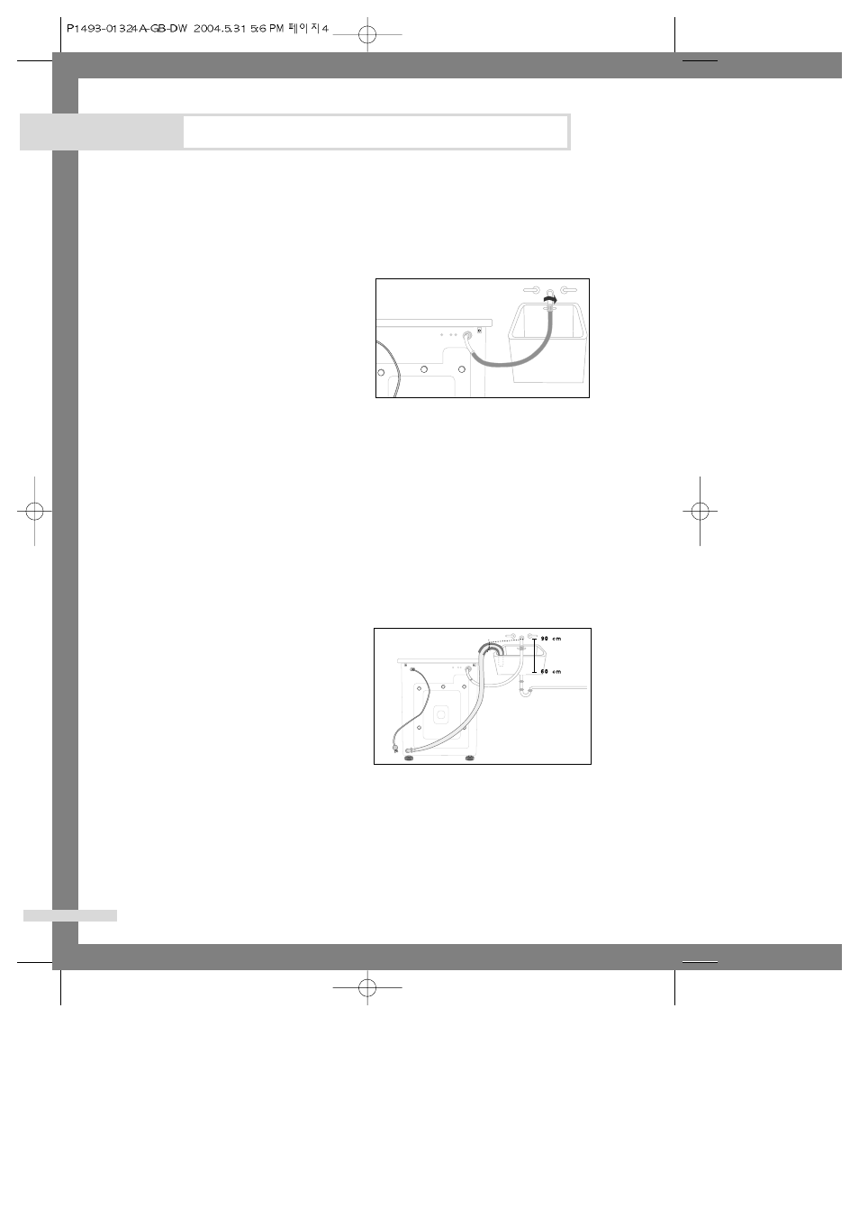 Connecting the water supply hose, Positioning the drain hose, Installing the washing machine | Samsung P1293 User Manual | Page 6 / 20