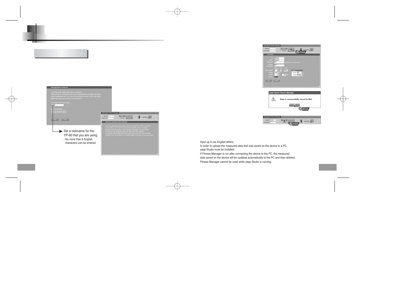 Using fitness manager | Samsung YP-60V User Manual | Page 19 / 40