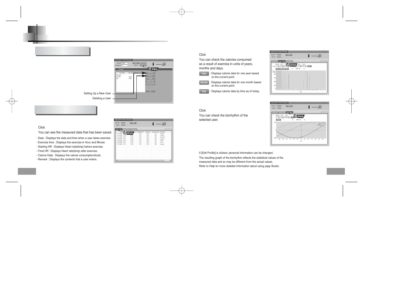 Using fitness manager | Samsung YP-60V User Manual | Page 20 / 40