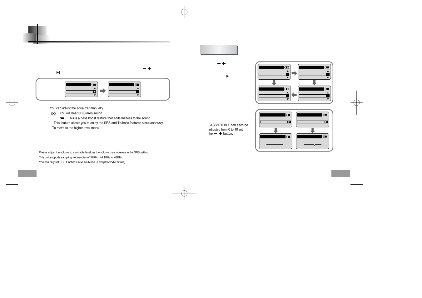 Setting sound effects | Samsung YP-60V User Manual | Page 27 / 40