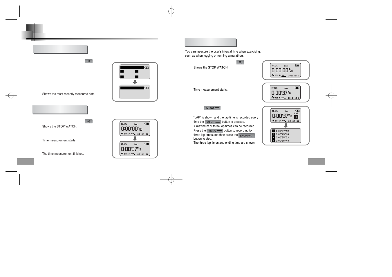 Using sports function | Samsung YP-60V User Manual | Page 34 / 40