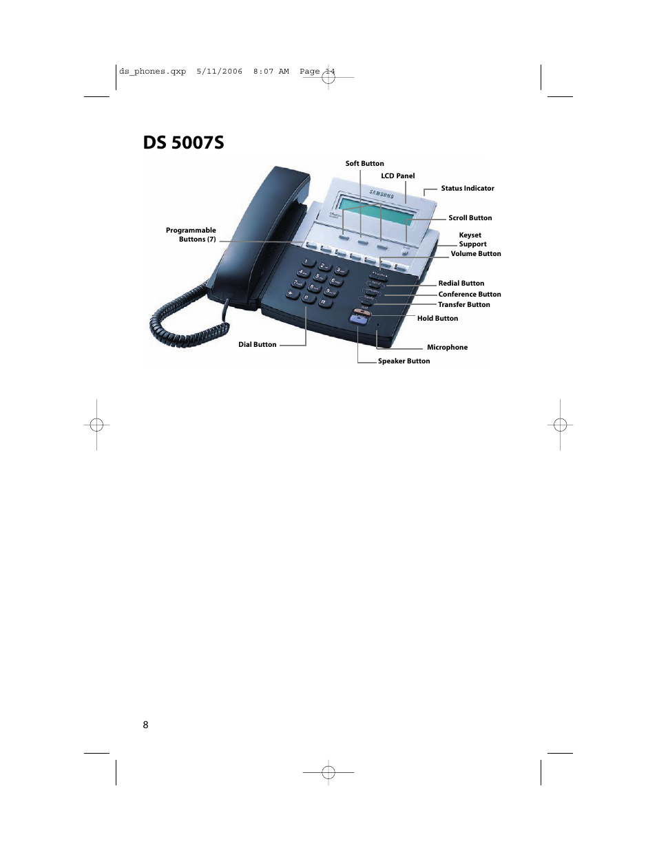 Ds 5007s | Samsung DS-5000 User Manual | Page 15 / 88
