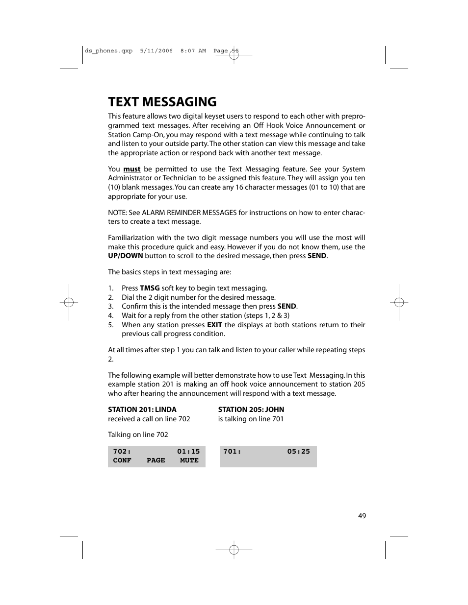 Text messaging | Samsung DS-5000 User Manual | Page 56 / 88