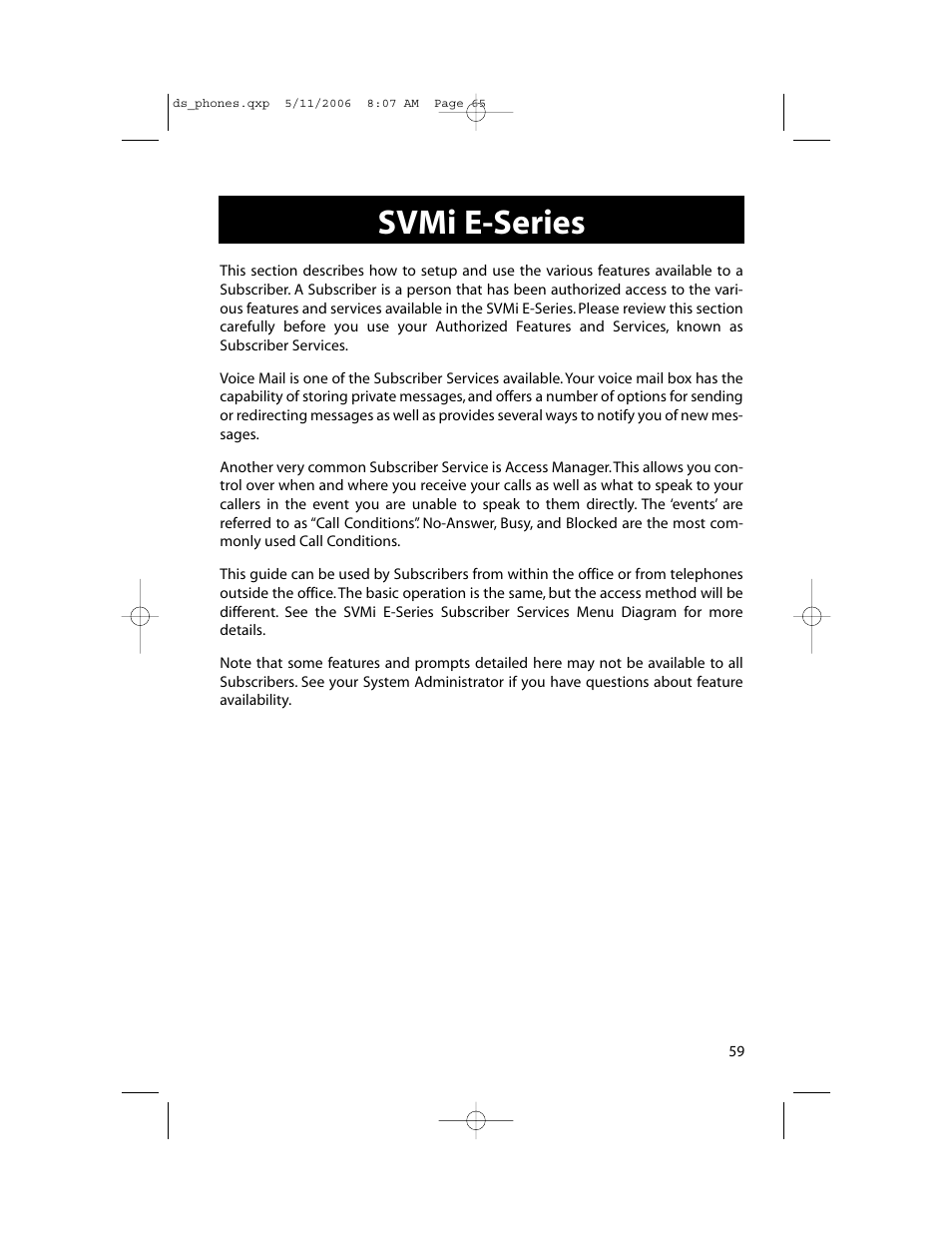 Svmi e-series | Samsung DS-5000 User Manual | Page 66 / 88