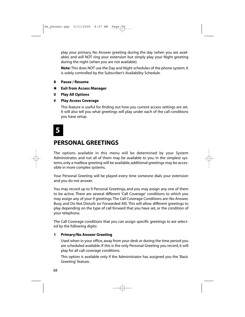 Personal greetings | Samsung DS-5000 User Manual | Page 75 / 88