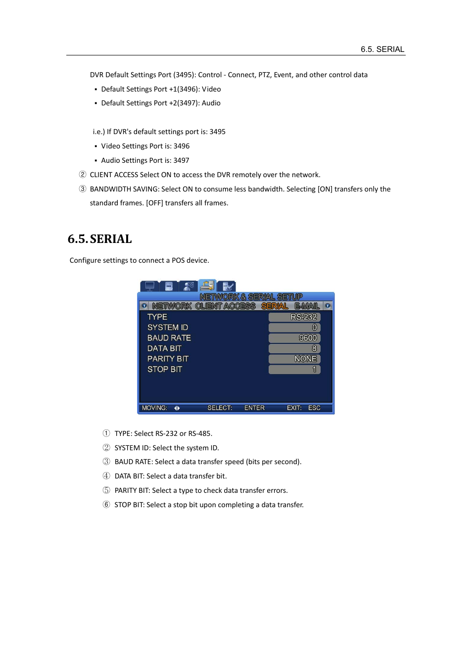 Serial | Samsung SVR-470 User Manual | Page 42 / 84