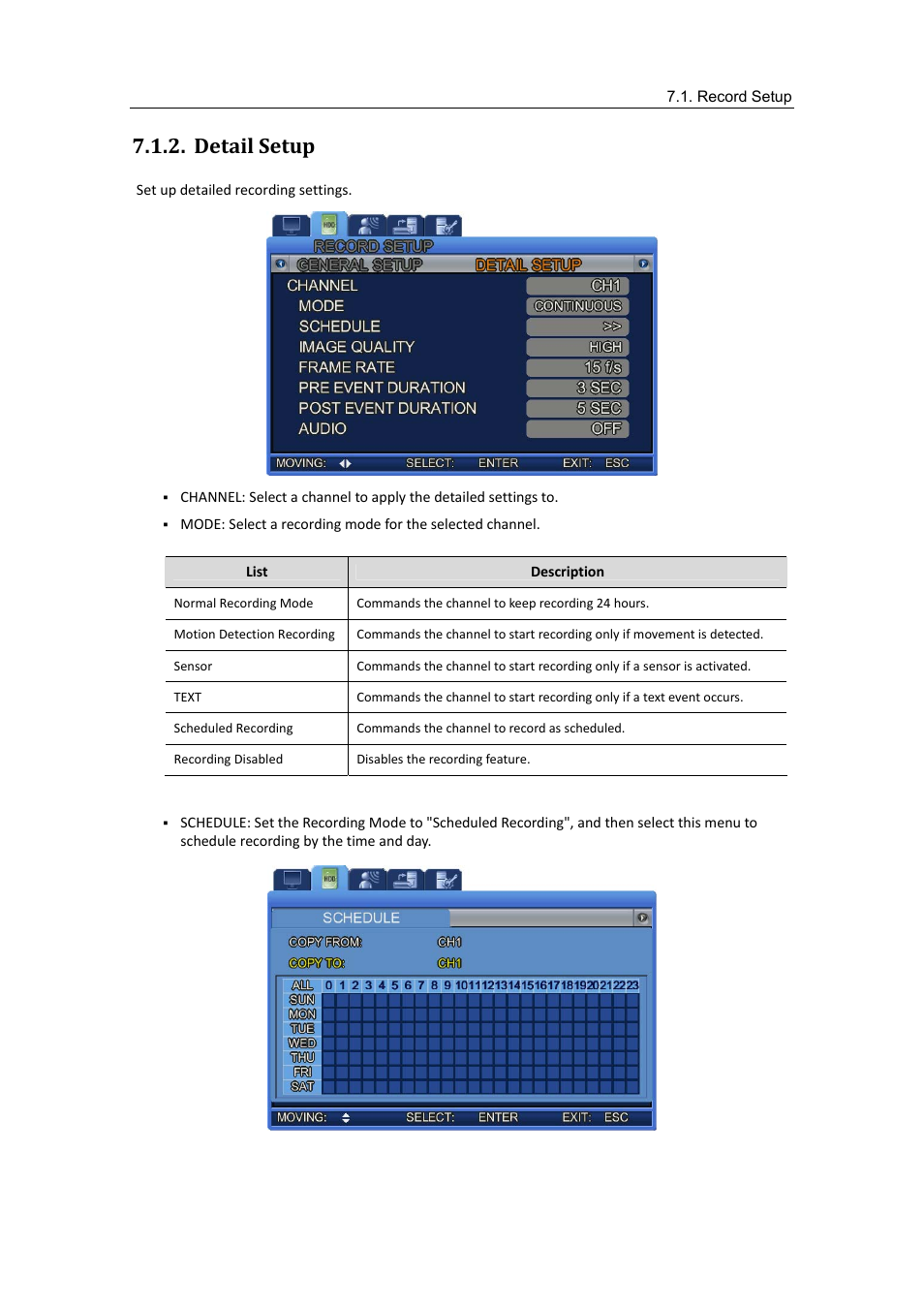 Detail setup | Samsung SVR-470 User Manual | Page 45 / 84