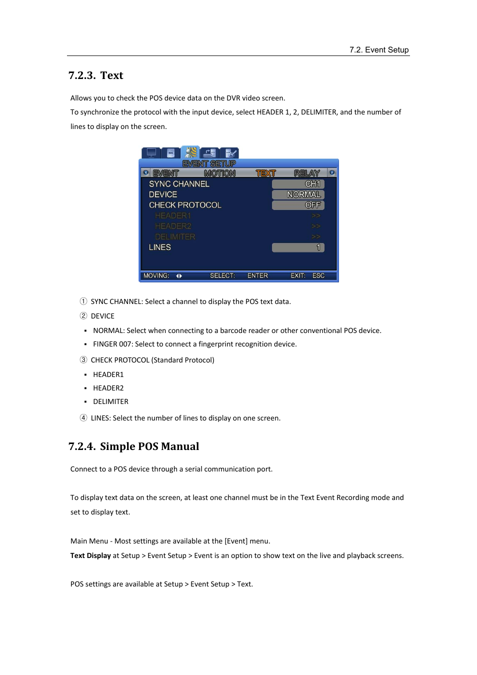 Text, Simple pos manual | Samsung SVR-470 User Manual | Page 48 / 84