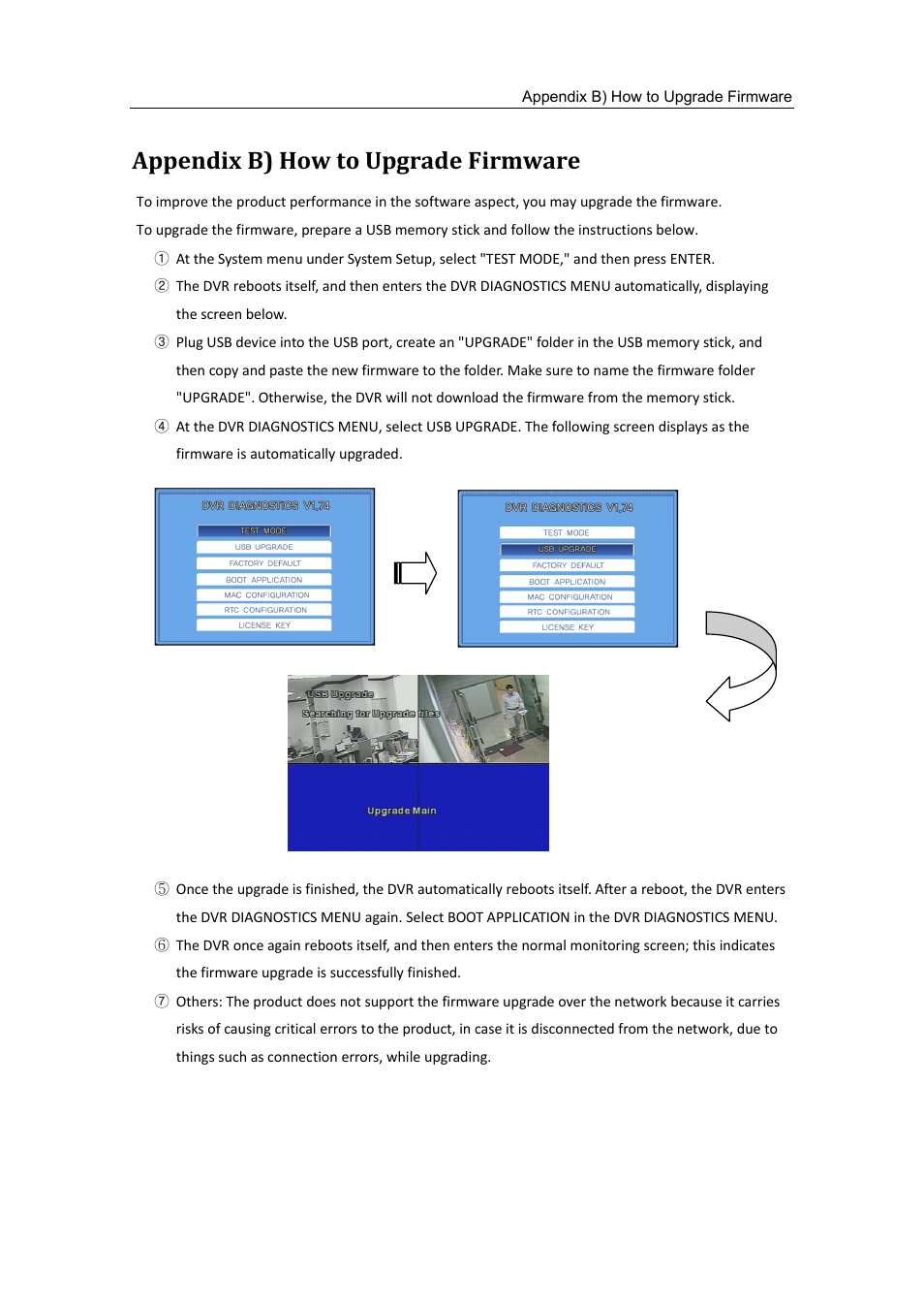 Appendix b) how to upgrade firmware | Samsung SVR-470 User Manual | Page 74 / 84