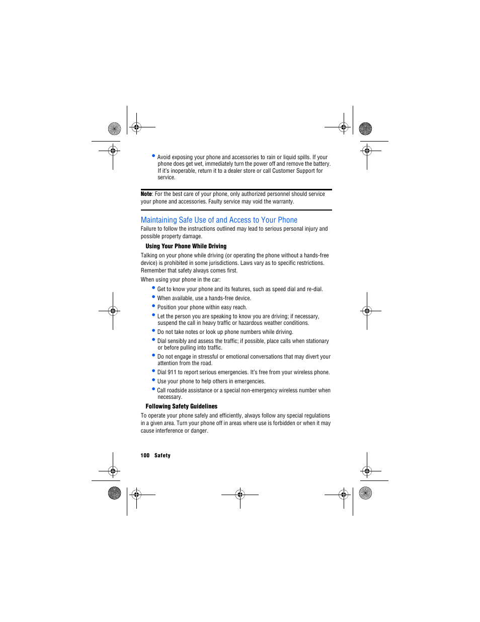 Maintaining safe use of and access to your phone | Samsung SPH-M560 User Manual | Page 106 / 117