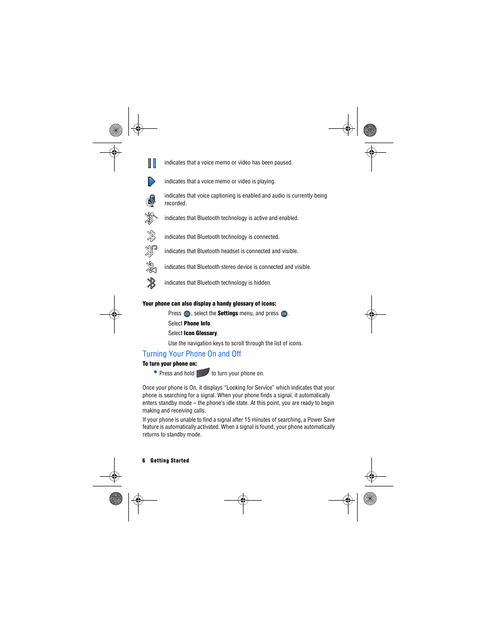 Turning your phone on and off | Samsung SPH-M560 User Manual | Page 12 / 117