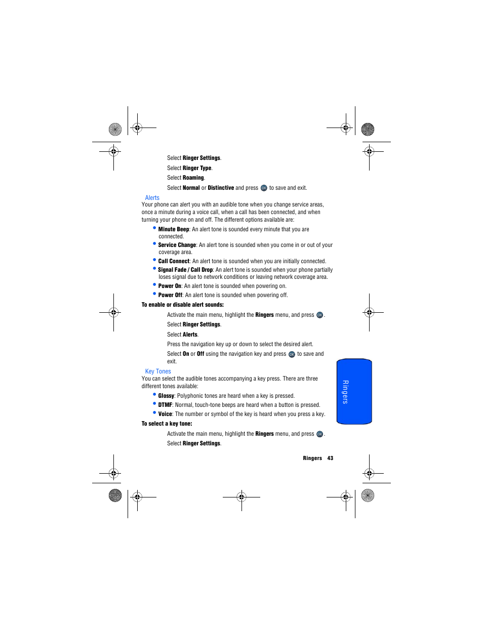 Alerts, Key tones | Samsung SPH-M560 User Manual | Page 49 / 117