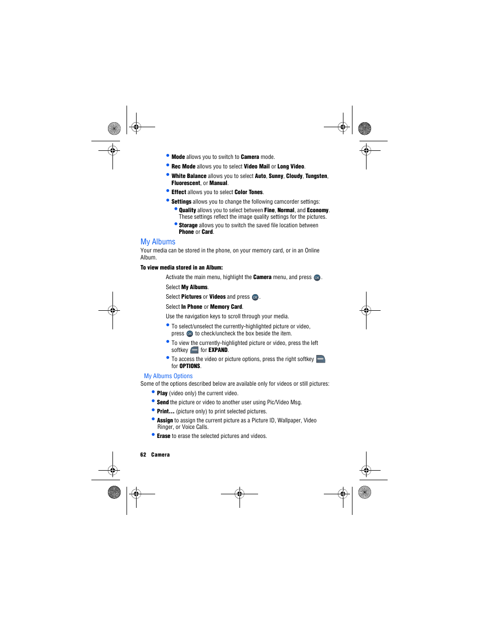 My albums, My albums options | Samsung SPH-M560 User Manual | Page 68 / 117