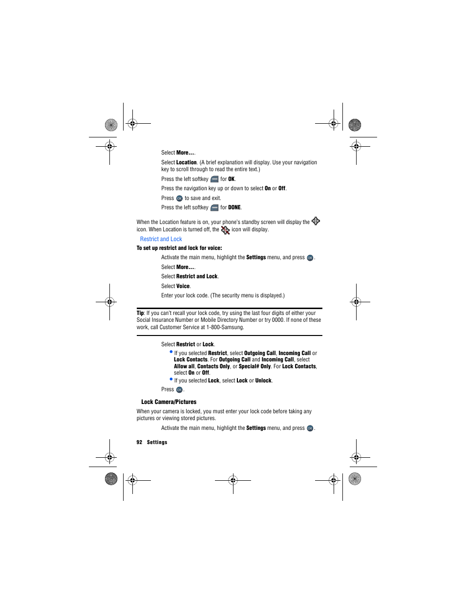 Restrict and lock | Samsung SPH-M560 User Manual | Page 98 / 117
