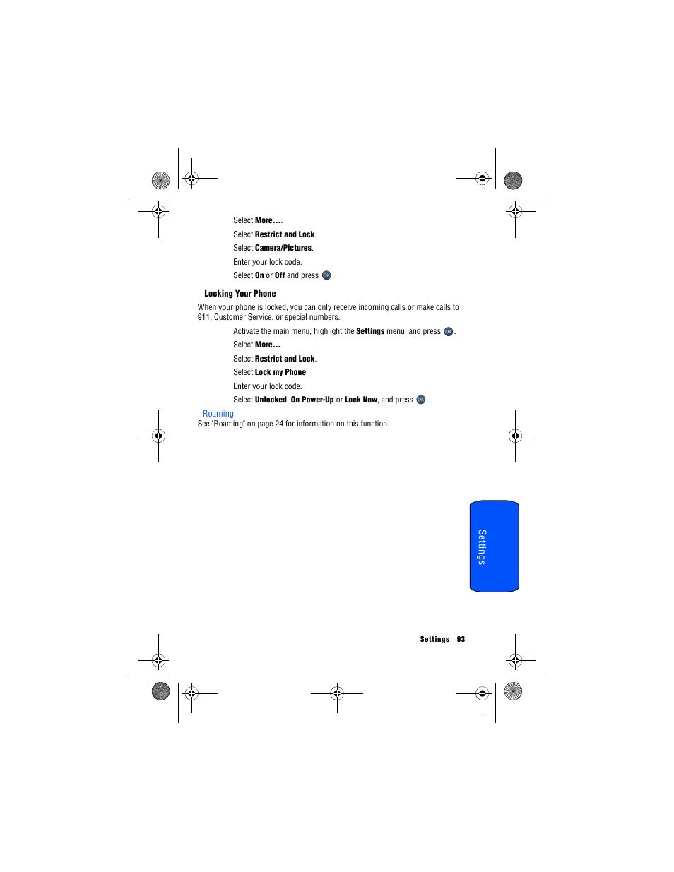 Roaming | Samsung SPH-M560 User Manual | Page 99 / 117