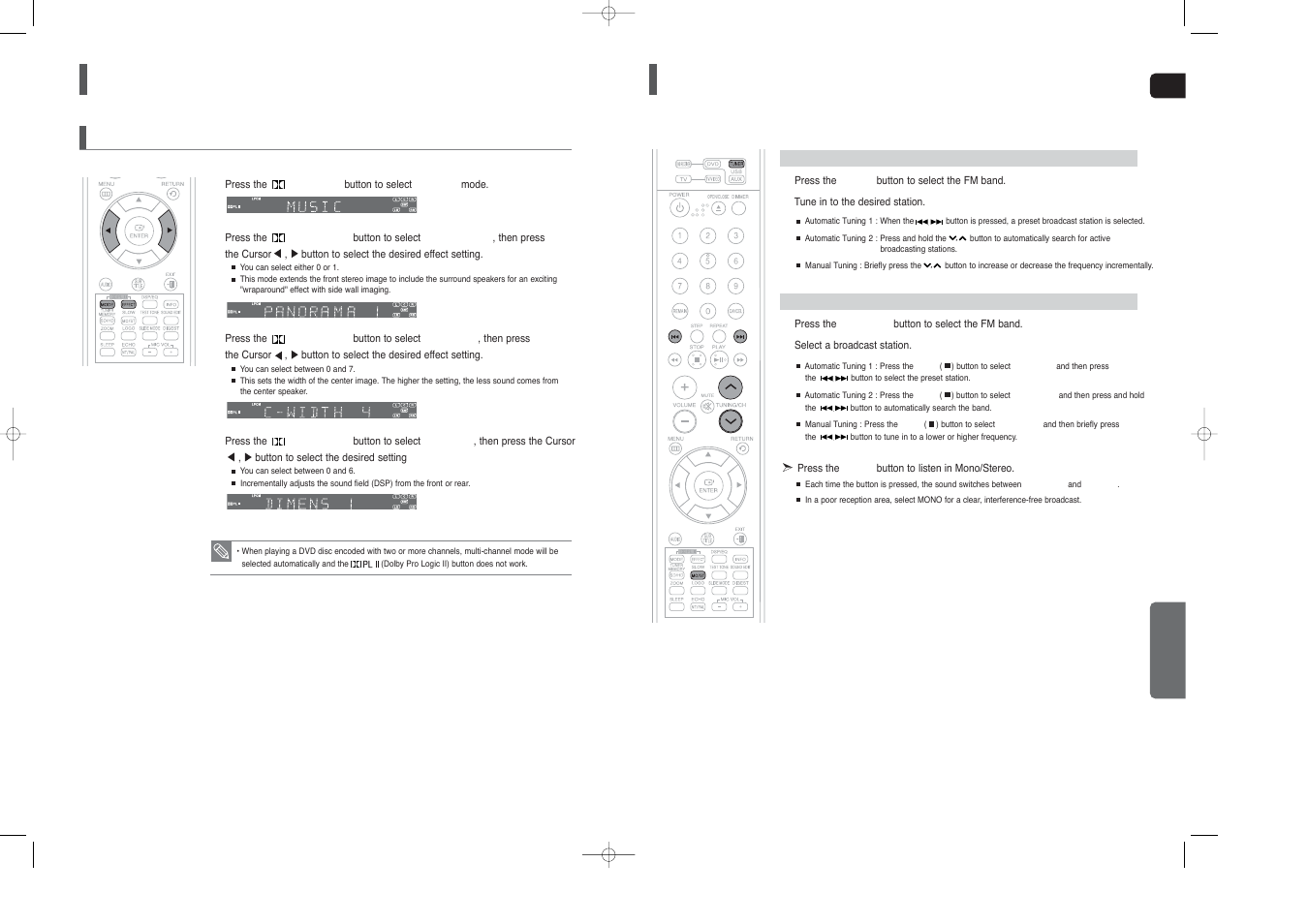 Listening to radio, Settings, Con’t) | Samsung HT-TX45 User Manual | Page 28 / 34