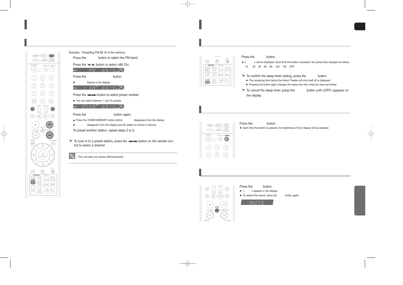 Convenient functions, Listening to radio, Con’t) | Samsung HT-TX45 User Manual | Page 29 / 34